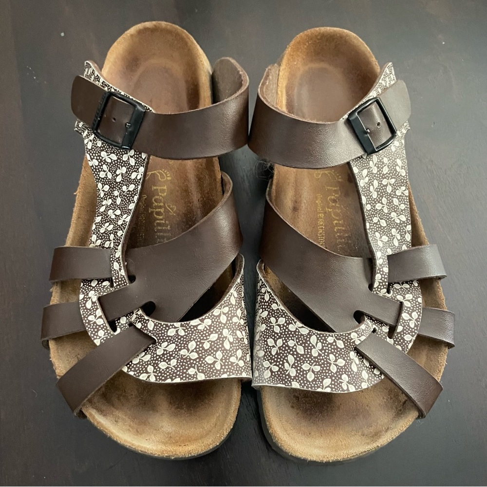 Birkenstock Papilla Brown Leaf Print Pisa Sandals 41